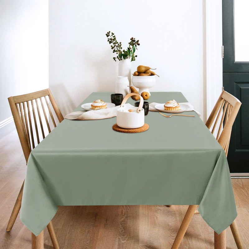 sancua 2 Pack Sage Green Tablecloth 60 x 102 Inch  Rectangle Table Cloth for 6 Feet Tables - Stain and Wrinkle Resistant Washable Polyester Table Cover for Dining Tables  Buffet Parties and Camping - Image 2